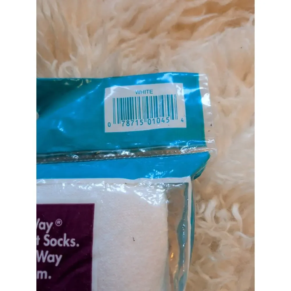 Vtg NOS Hanes Her Way Terry Crew Socks Size 9-11 6 Pack New Sealed USA Made Y2K